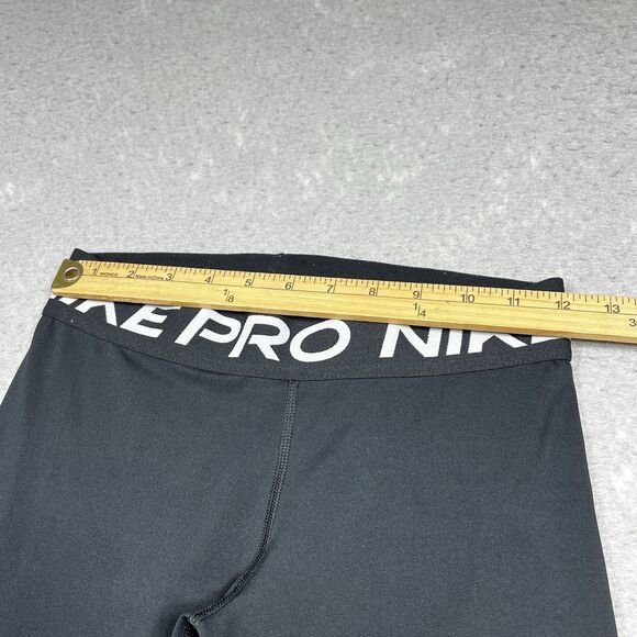 Nike Pro Leggings Womens Size Small Black Mesh Stretch Performance Inseam 22 in - Picture 5 of 11